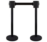 Lot de 2 Poteau de Guidage Barriere Extensible de 1000 Cm avec Base Lestée pour Gare et Supermarché