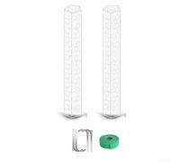 Lot de 2 poteaux de support transparents pour plantes grimpantes de 38,1 à 17,8 cm avec design pentagonal fermé unique pour stimuler la santé des plantes et fixer les racines