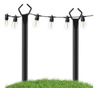Lot de 2 poteaux en corde pour patio extérieur - Pour pelouse et jardin - Poteau d'éclairage de jardin en métal