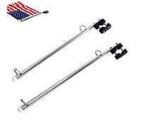 Lot de 2 poteaux réglables en acier inoxydable pour chaire de bateau (2,2 cm - 3,8 cm), mât de drapeau marin