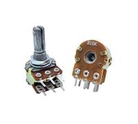 Lot de 2 potentiomètres de réglage du volume WH148, double 6 broches avec robinet central, axe prune 20 mm, B1K/B10K/B20K/B50K/B100K(100K Ohm)
