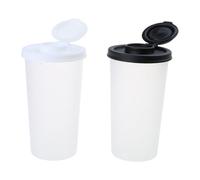 Lot de 2 pots à épices avec couvercle transparent - Conteneur à condiments portable - Bouteilles d'assaisonnement en plein air - Distributeur d'épices de grande capacité
