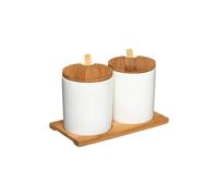Lot de 2 Pots à Épices "Céramique" 18cm Blanc