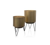 Lot de 2 Pots à Fleurs "Pied Filaire" 22cm Or