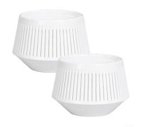 Lot de 2 pots à orchidée avec système de gestion de l'air à double compartiment avec doublure rainurée et boîtier ventilé pour optimiser les racines (blanc)
