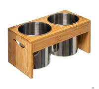 - Lot de 2 Pots à Ustensiles Bambou 23cm Naturel