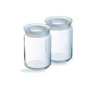 Lot de 2 pots de conservation Pure Jar Glass- Luminarc - En verre avec couvercle en verre- 2 x 1L