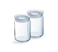 Lot de 2 pots de conservation Pure Jar Glass- Luminarc - En verre avec couvercle en verre- 2 x 1L Luminarc