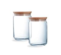 Lot de 2 pots de conservation Pure Jar Wood 1L - Luminarc Luminarc