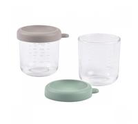 Lot de 2 pots de conservation verre 250 ml Sage green/Gazelle