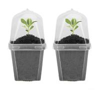 Lot de 2 pots de culture en plastique transparent avec couvercle ventilé pour débuter les boutures et jeunes plantes dans des environnements contrôlés