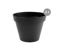 Lot de 2 Pots de fleur rond Toscane Ø 80 x H.66 cm Anthracite -