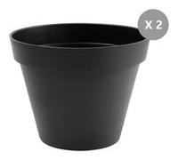 Lot De 2 Pots De Fleur Rond Toscane Ø 80 X H.66 Cm Anthracite - Eda Gris