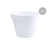 Lot de 2 Pots de fleur rond Toscane Ø 80 x H.66 cm Blanc -