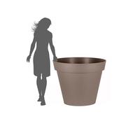 Lot De 2 Pots De Fleur Rond Toscane Ø 100 X H.79 Cm Taupe - Eda Marron