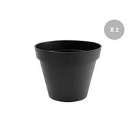 Lot de 2 Pots de fleur rond Toscane Ø 60 x H.47 cm Anthracite -