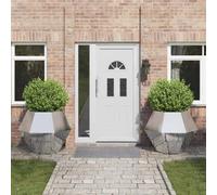 Lot de 2 pots de fleurs, argentés, 100 x 100 x 80 cm, en acier galvanisé, robuste, pour jardin et terrasse, idéal pour fleurs et herbes aromatiques