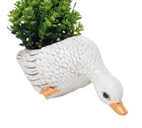 Lot de 2 pots de fleurs en forme de poulet, pots de fleurs en forme de coq et de canard, décorations d'extérieur fantaisie et pots de fleurs pour terrasse, pelouse, terrasse