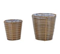 Lot de 2 Paniers à Fleurs d'Extérieur pour Plantes Cousus en Polyrotin Marr