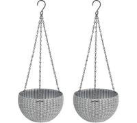Lot de 2 pots de fleurs suspendus en plastique avec panier d'auto-irrigation, pour l'intérieur ou l'extérieur, pour balcon, jardin, mariage, culture