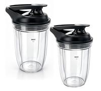 Lot de 2 pots de rechange pour presse-agrumes personnel de 532 ml avec couvercle Premium to Go Compatible avec mixeur NutriBullet (ZNBF30400Z/ZNBF30500Z)/Select Blender 1200(NB07200-1210)/PRO 1000