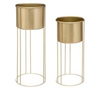 Lot de 2 Cache-Pots sur Pied "Artif" 58cm Or