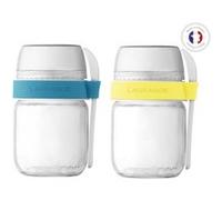 Lot de 2 pots pour yaourtière Lagrange 440401 Jaune et Bleu G