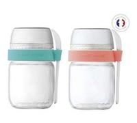 Lot de 2 pots pour yaourtière Lagrange 440402 Vert et Corail G