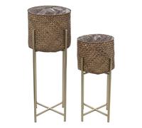 ATMOSPHERA CREATEUR D'INTERIEUR Lot de 2 Pots Roseau métal Night H67