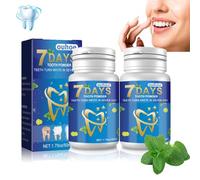 Lot de 2 poudres de bicarbonate de soude, poudre de blanchiment des dents bio, blanchiment des dents, blanchiment des dents efficace, goût de menthe rafraîchissant, élimination des taches 50 ml