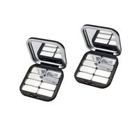Lot de 2 poudres de maquillage avec palette de fards à paupières vides miroir transparent pour femmes et filles, fermeture magnétique puissante, blush