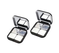 Lot de 2 poudres de maquillage avec palette de fards à paupières vides miroir transparent pour femmes et filles, fermeture magnétique puissante, blush