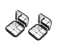 Lot de 2 poudres de maquillage avec palette de fards à paupières vides miroir transparent pour femmes et filles, fermeture magnétique puissante, blush