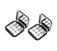 Lot de 2 poudres de maquillage avec palette de fards à paupières vides miroir transparent pour femmes et filles, fermeture magnétique puissante, blush