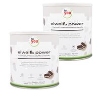 Lot de 2 poudres de protéines Power selon Dr. Strunz 2 x 750 g | Protéines multi-composants bien solubles : lactosérum, protéines de soja, de lait, d'œuf de poule + L-carnitine I Chemical Score 156