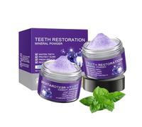 Lot de 2 poudres minérales pour soins dentaires, renforce et éclaircit les dents, renforce les gencives, combat la décoloration, rafraîchit l'haleine, donne un nouvel élan à votre sourire 50 g