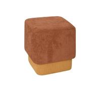 Lot de 2 Poufs carrés empilables coloris ambre et ocre - Longueur 41 x Profondeur 41 x Hauteur 42 cm - -