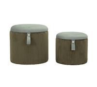 Lot de 2 Poufs Coffres "Bolzano" 38cm Vert