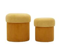 Lot de 2 poufs conteneurs moutarde cm ø 42x44-35x37