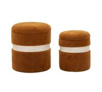 Lot de 2 poufs de rangement marron cm ø 40x47-32x38