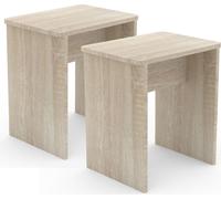 lot de 2 poufs repose-pieds table d'appoint Esal