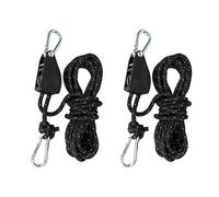 Lot de 2 poulies avec tendeur de câble, cliquet avec corde de 5 m, poulie avec tendeur de tente, cordes de haubans avec frein à câble, convient pour le camping, voile d'ombrage, tente