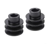 Lot de 2 poulies de courroie trapézoïdale en fer à double rainure de type A pour moteur GX160 GX200 Transmission de puissance à faible friction pour motoculteurs de jardin (20 mm)