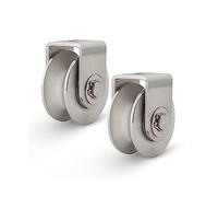 Lot de 2 poulies en acier inoxydable 304, type V, roulement duplex durable, couleur argent, poulie rainurée robuste pour une performance optimale