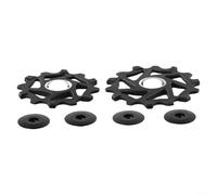 Lot de 2 poulies jockeywheel de vélo 12T + 14T avec roulements en céramique pour SRAM AXS, prend en charge 9, 10, 11 vitesses (noir)