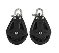 Lot de 2 poulies robustes en nylon avec grille rotative, capacité de charge de 460 kg, pour lignes de 10 mm pour gréement de voilier et accessoires marins