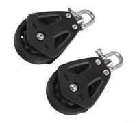 Lot de 2 poulies simples robustes en nylon avec système de roulement pour utilisation marine, supporte des lignes jusqu'à 10 mm de diamètre et une capacité de charge de 460 kg pour les applications de
