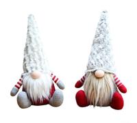 Lot de 2 poupées en peluche Père Noël sans visage pour décoration de Noël d'intérieur, figurines de vacances douces conçues pour ajouter de la joie à divers intérieurs