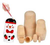 Lot de 2 poupées russes gigognes vierges non peintes pour créer votre propre poupée russe de Noël, poupées russes en bois Matrioshka DIY pour Halloween Noël