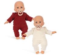 Lot de 2 poupons, poupons réalistes 33 cm ecru, rouge TU